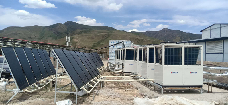  中鐵三局光伏板熱泵低溫采暖2萬平采用聚陽公司最新超低溫光伏熱泵采暖 